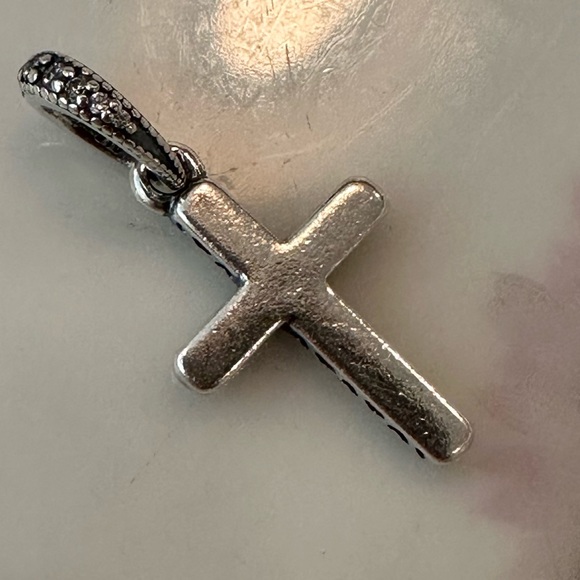 Authentic Pandora Sterling Silver Sparkling Cross Pendant Charm - Picture 3 of 6